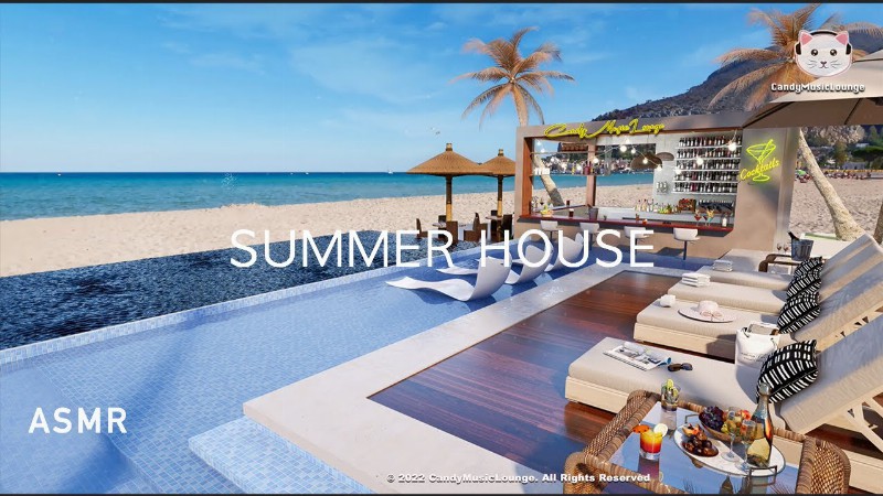 Ibiza Beach Lounge & Summer House Music Ocean Wave Sound - Tropical House Beach Asmr Pool Lounge