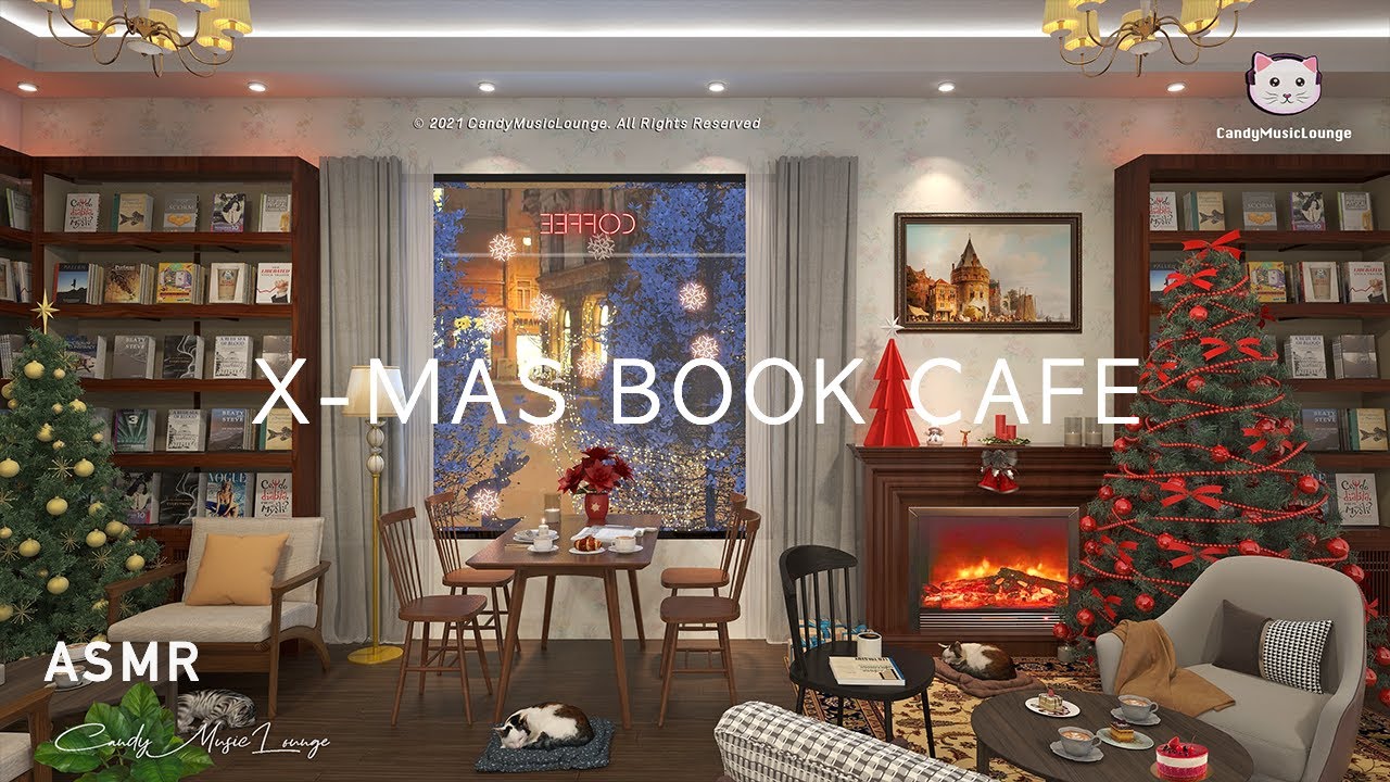 image 0 Xmas Book Cafe Ambient & Christmas Music - Christmas Coffee Shop Sound Cafe Asmr Cafe Jazz Music
